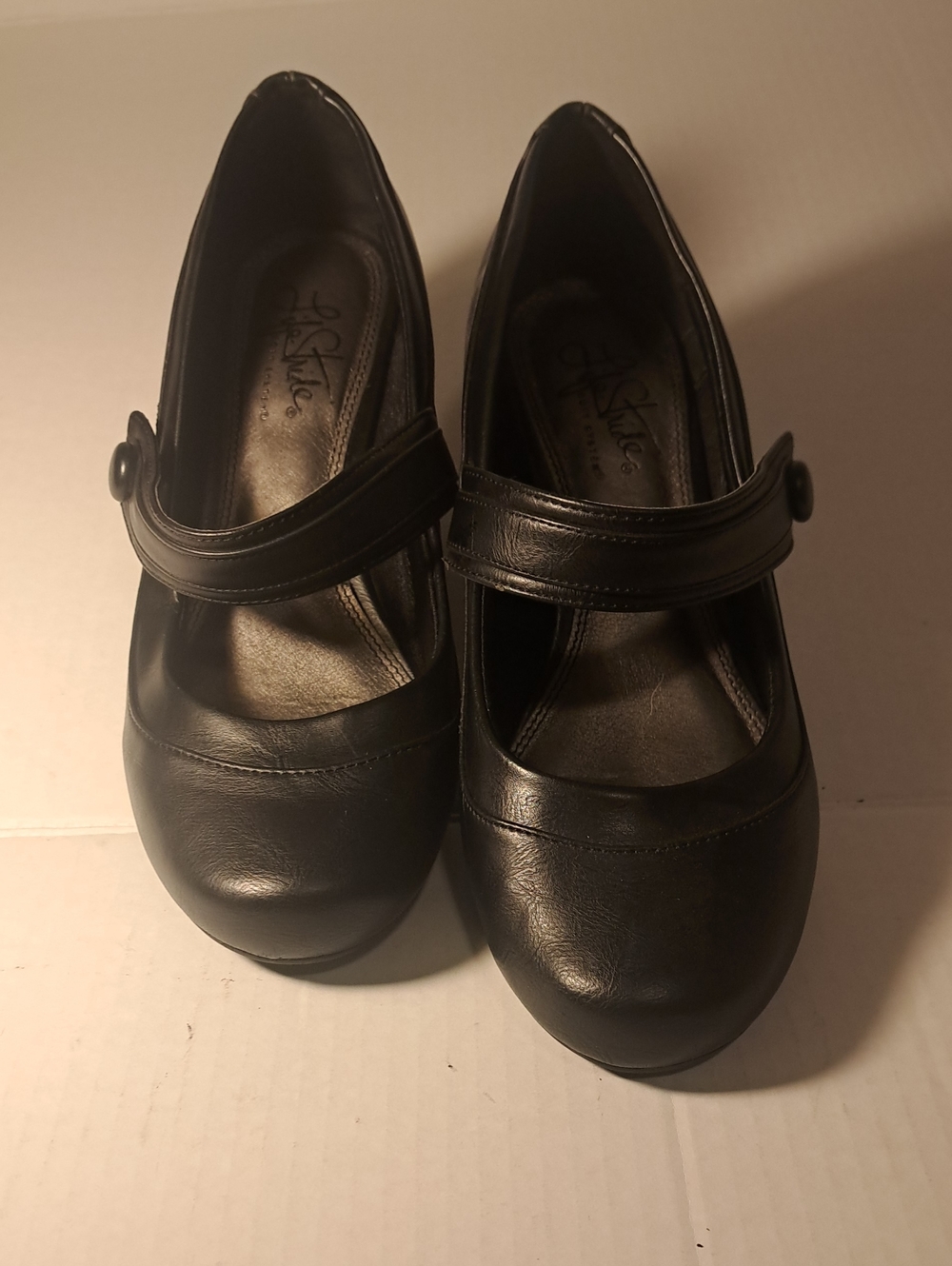 Life Stride Black Mary Jane Strap Flats